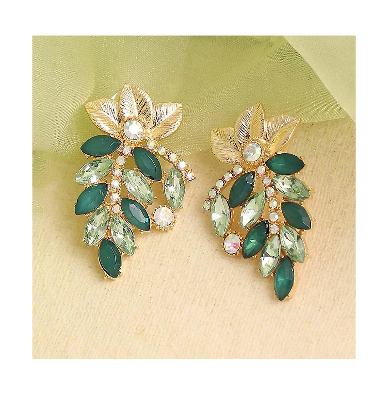 Sohi Women's Stone Cluster Drop Earrings