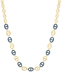 Effy Collection Diamond (1/4 ct. t.w.) & Sapphire (1-7/8 ct. t.w.) Necklace in 14k Yellow Gold