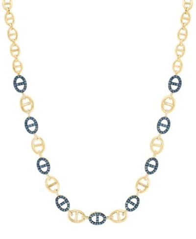 Effy Collection Sapphire Diamond Openwork Statement Ring Necklace In 14k Gold