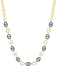 Effy Collection Sapphire Diamond Openwork Statement Ring Necklace In 14k Gold