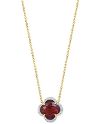 Effy Collection Diamond (1/10 ct. t.w.) & Garnet (1-7/8 ct. t.w.) Pendant Necklace in 14k Rose Gold