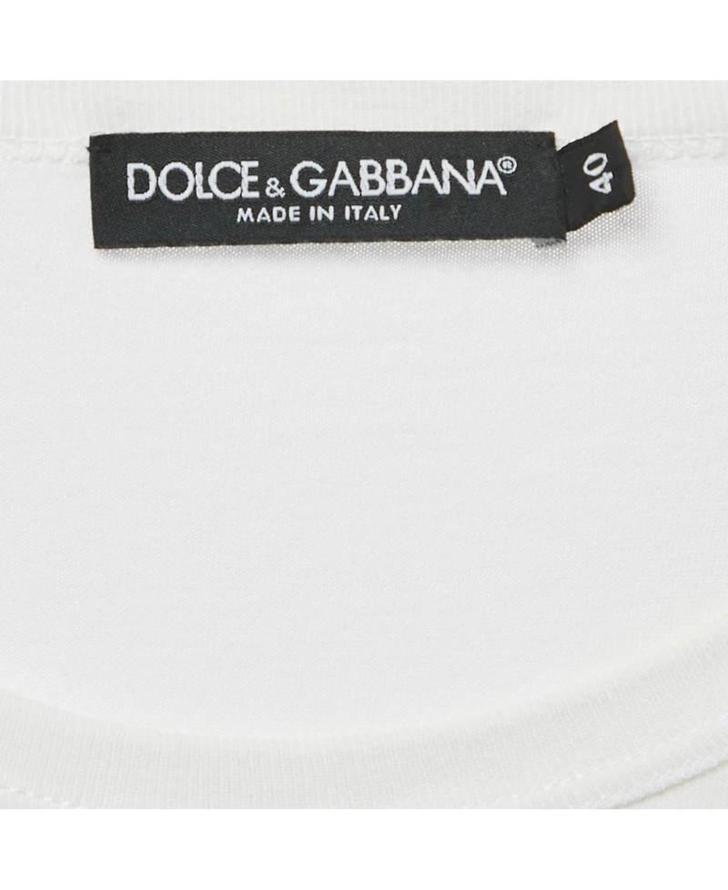 Pre-Owned Dolce & Gabbana Women's Logo Print Cotton Crew Neck T-Shirt