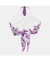 Pre-Owned Dolce & Gabbana Women's Majolica Print Silk Halter Neck Top