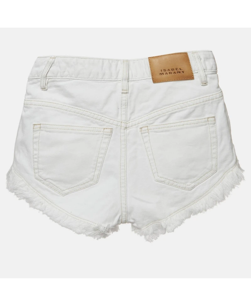Pre-Owned Isabel Marant Women's White Denim Raw Edge Eneidao Shorts