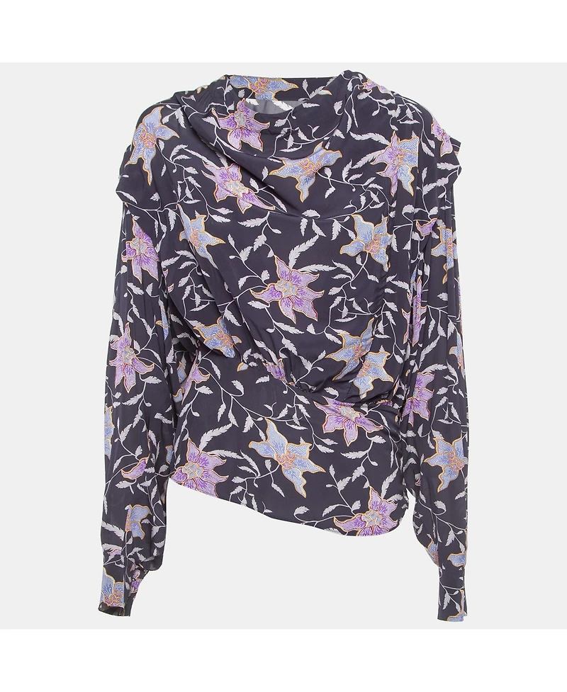 Pre-Owned Isabel Marant Women's Etoile Floral Print Crepe Oxel Blouse