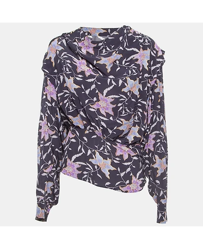 Pre-Owned Isabel Marant Women's Etoile Floral Print Crepe Oxel Blouse