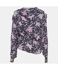Pre-Owned Isabel Marant Women's Etoile Floral Print Crepe Oxel Blouse