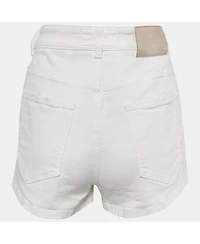 Pre-Owned Givenchy Women's White Denim Distress Pocket Detail Shorts
