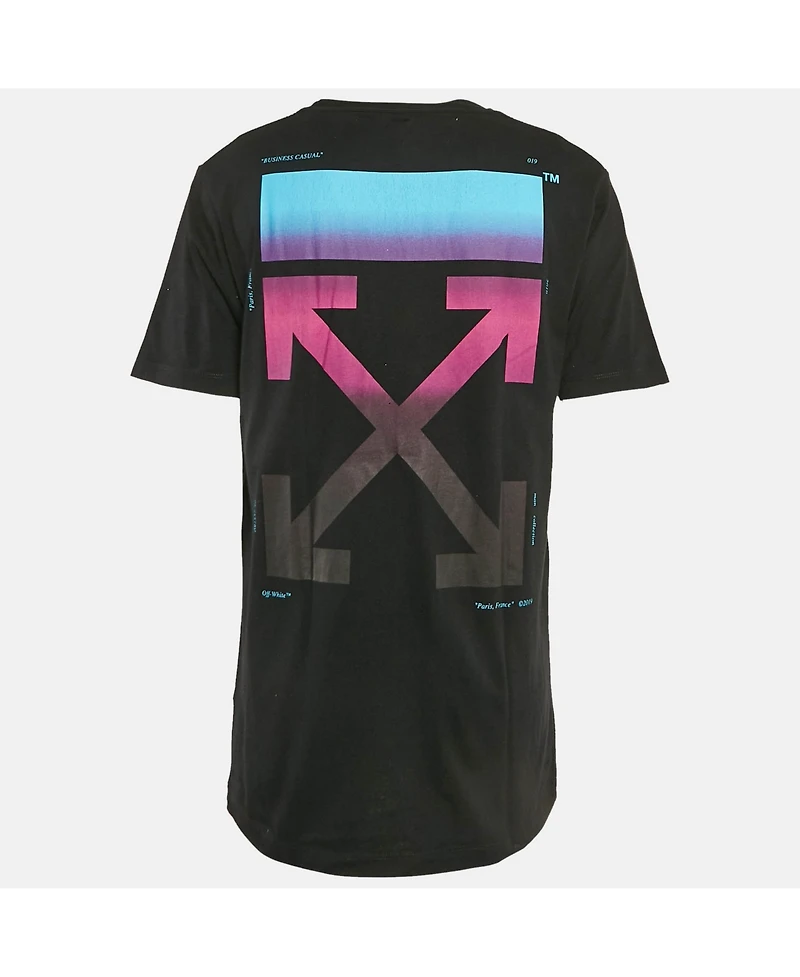 Pre-Owned Off-White Men's Pre-Owned Logo Print Cotton Crew Neck Oversized T-Shirt