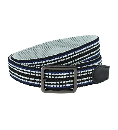 Trafalgar Big & Tall Alejandro Black Stripes and White Reversible Braided Casual Golf Belt