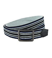 Trafalgar Big & Tall Alejandro Black Stripes and White Reversible Braided Casual Golf Belt