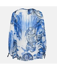 Pre-Owned Versace Women's Collection Printed Chiffon Lace-Up Top
