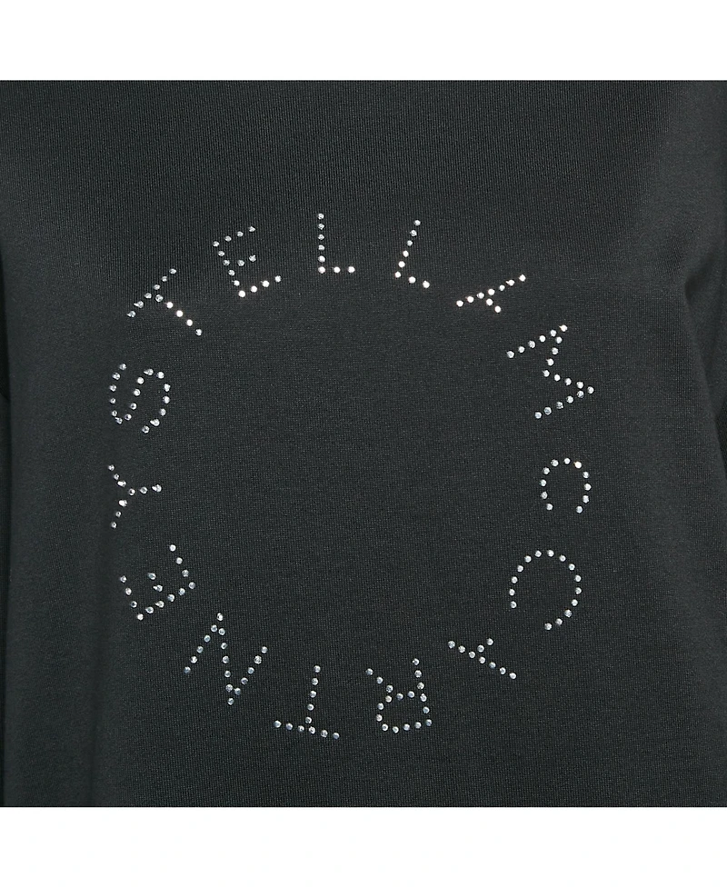 Pre-Owned Stella Mccartney Women's Black Studded Logo Cotton Knit Oversized Sweatshirt