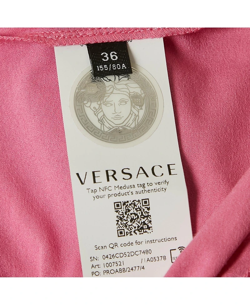 Pre-Owned Versace Women's Pink I Love Versace Print Jersey T-Shirt