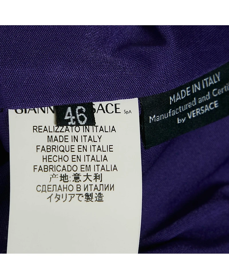 Pre-Owned Versace Women's Multicolor Floral Jersey V-Neck Long Sleeve Top