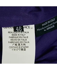 Pre-Owned Versace Women's Multicolor Floral Jersey V-Neck Long Sleeve Top