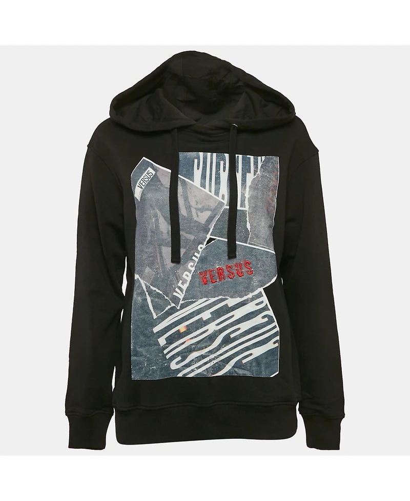 Pre-Owned Versace Women's Pink Monogram Print Cotton Crew Neck Sweatshirt