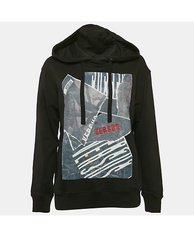 Pre-Owned Versace Women's Pink Monogram Print Cotton Crew Neck Sweatshirt