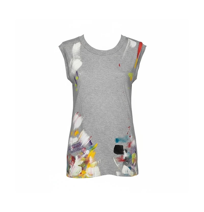 Pre-Owned Dolce & Gabbana Women's Grey Limited Edition Hand Painted Top