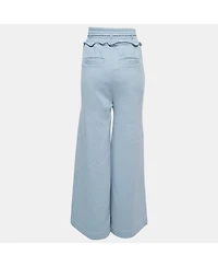 Pre-Owned Off-White Women's Blue Cotton Wide Leg Sweatpants
