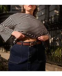 Universal Standard Plus Montauk Breton Stripe Bell Sleeve Top