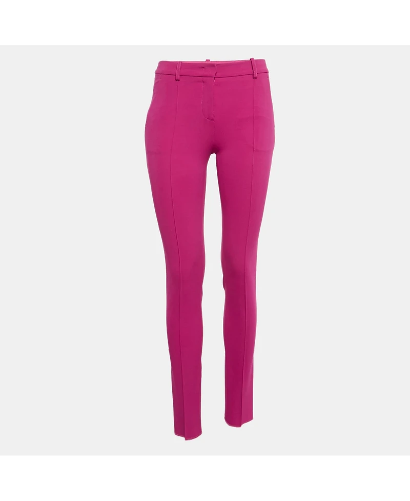 Pre-Owned Emilio Pucci Women's Pink Jersey Pintuck Detail Trousers