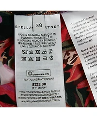 Pre-Owned Stella Mccartney Women's Red Floral Print Silk Tie-Up Trousers