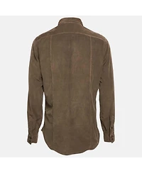 Pre-Owned Dolce & Gabbana Men's Brown Corduroy Gold Shirt