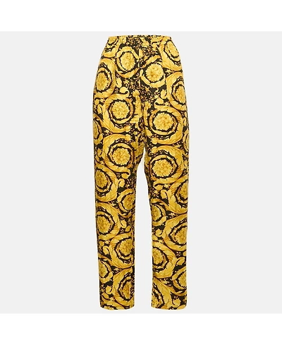 Pre-Owned Versace Women's Silk Greca Border Barocco Pyjama Pants