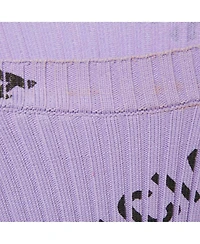 Pre-Owned Balenciaga Women's Purple All-Over Print Rib Knit Crewneck Sweater