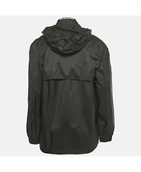 Pre-Owned Balenciaga Men's Black Logo Print Nylon Oversized Wind Breaker Jacket