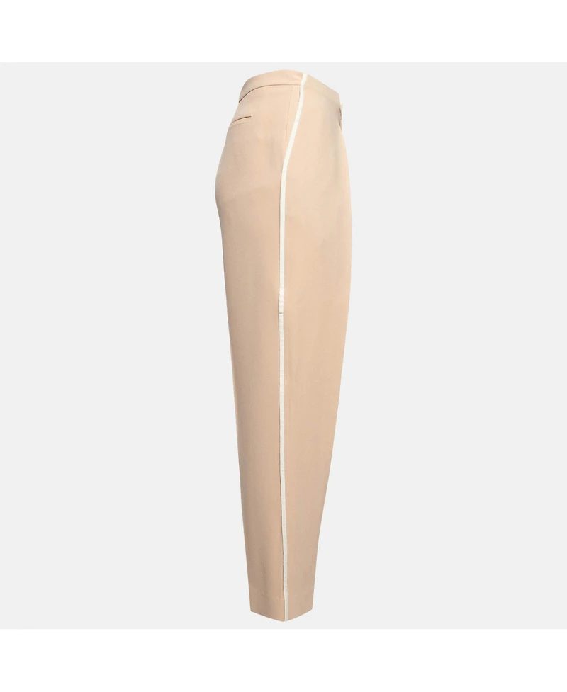 Pre-Owned Chloe Women's Light Beige Crepe Trousers
