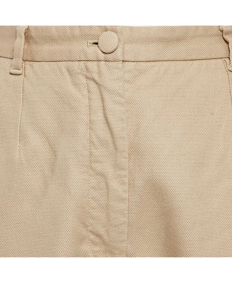 Pre-Owned Dolce & Gabbana Women's Beige Cotton Blend Trousers