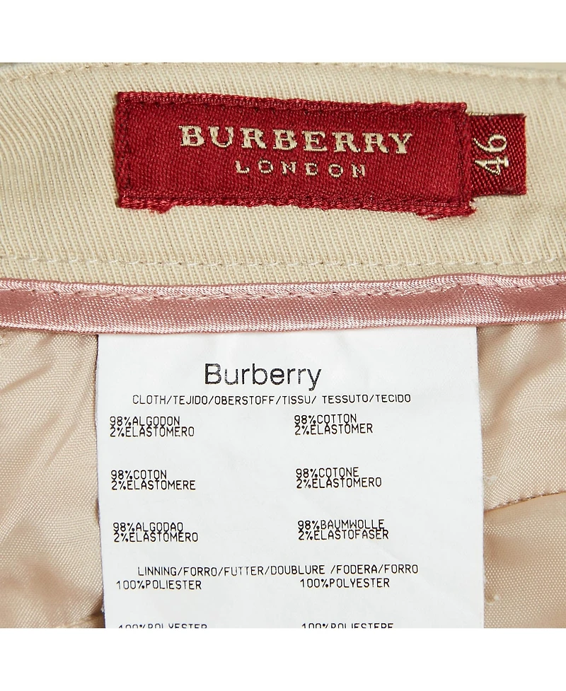 Pre-Owned Burberry Women's London Beige Gabardine Cotton Trousers