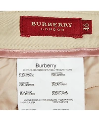 Pre-Owned Burberry Women's London Beige Gabardine Cotton Trousers
