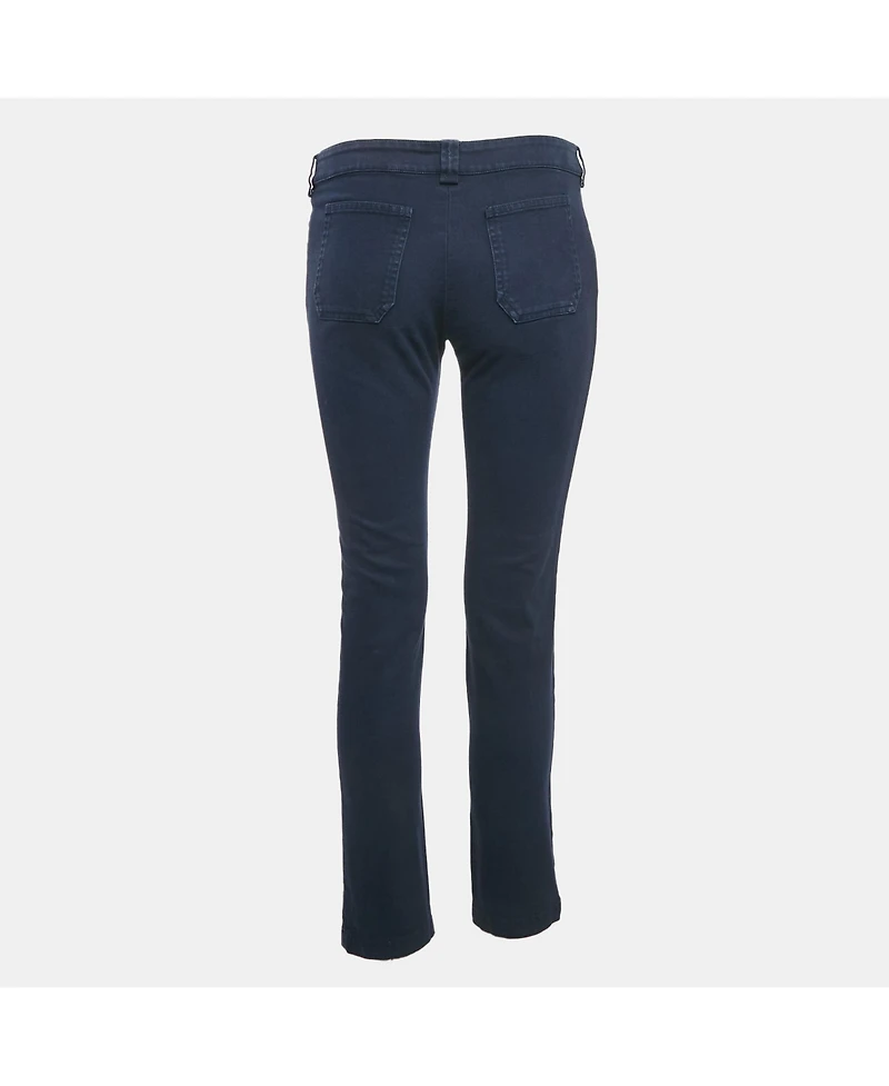 Pre-Owned Balenciaga Women's Blue Cotton Gabardine Pants