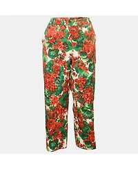Pre-Owned Dolce & Gabbana Women's Cotton Blend Multicolor Floral Print Capri Pants