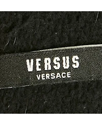 Pre-Owned Versace Women's Pre-Owned Versus Versace Black Striped Cotton Knit Applique Detail Sweatshirt