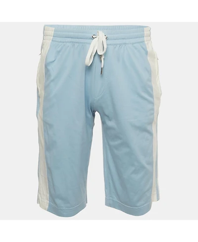 Pre-Owned Dolce & Gabbana Men's Dolce & Gabbana Pre-Owned Blue Striped Cotton Jersey Shorts