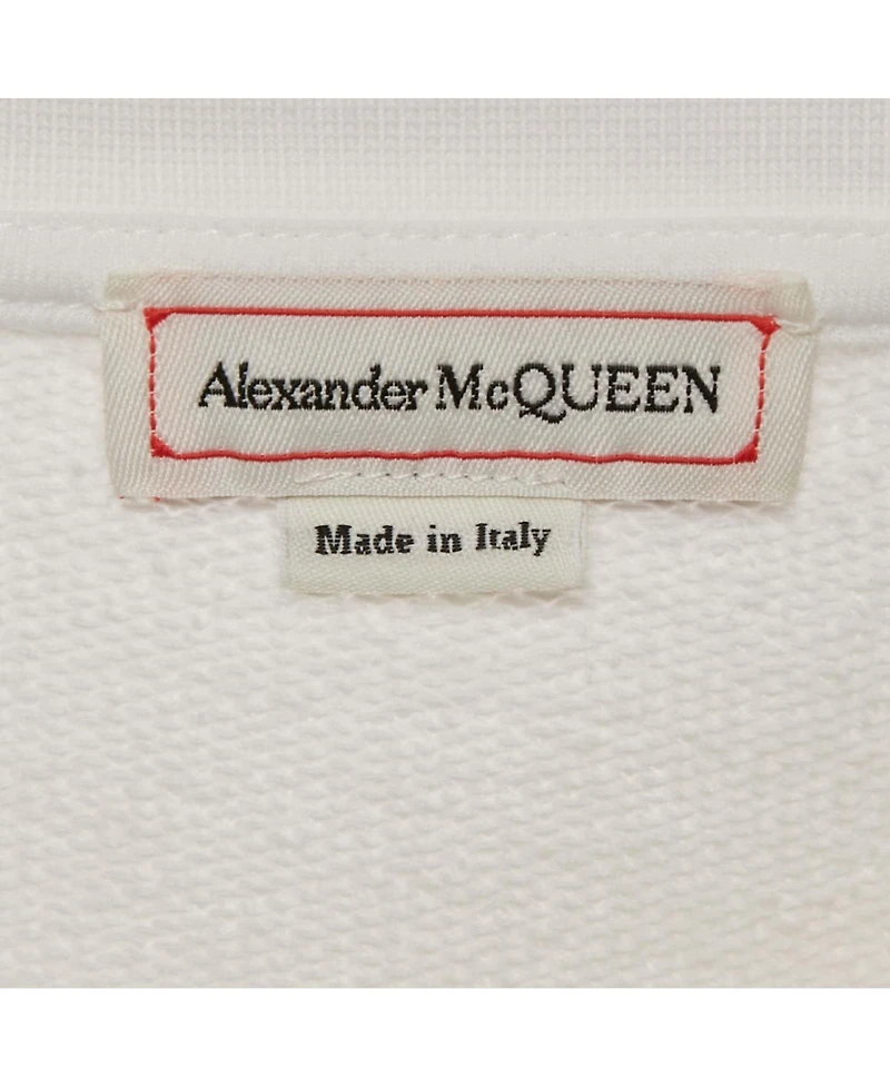 Pre-Owned Alexander Mcqueen Women's White Logo Print Cotton Sweatshirt