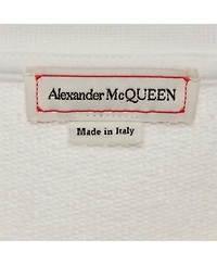 Pre-Owned Alexander Mcqueen Women's White Logo Print Cotton Sweatshirt