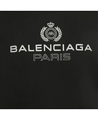 Pre-Owned Balenciaga Men's Black Logo Print Cotton Crewneck T-Shirt