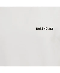 Pre-Owned Balenciaga Men's White Logo Embroidered Cotton T-Shirt