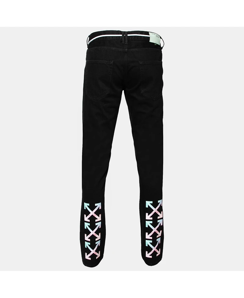 Pre-Owned Off-White Men's Black Denim Arrow Printed Jeans