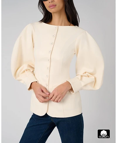WeWoreWhat Women's Cocoon Sleeve Peplum Blazer