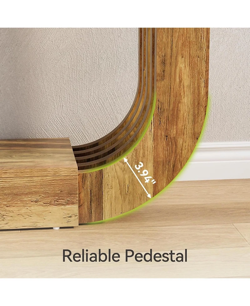 Tribesigns 70.9-Inch Extra Long Narrow Console Table, 2-Tier Brown Wooden Sofa Table with U-Shaped Pedestal