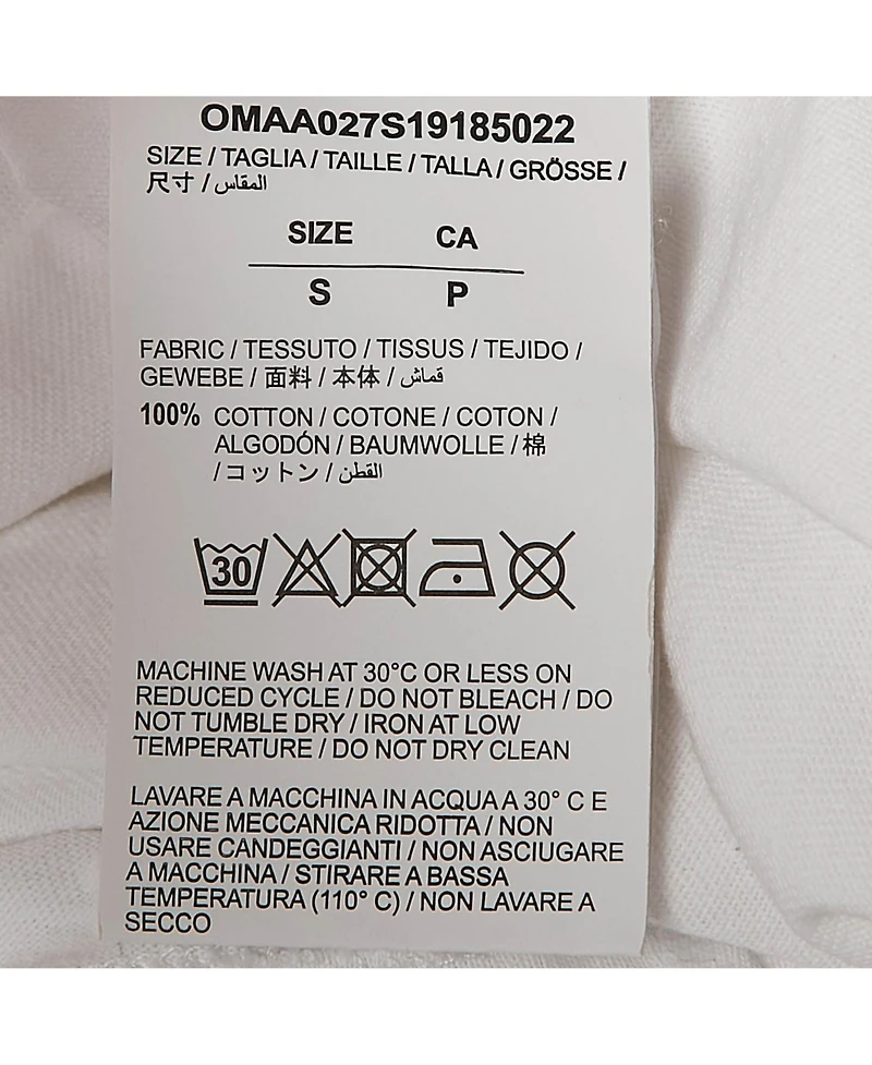 Pre-Owned Off-White Men's White Cotton Crew Neck T-Shirt