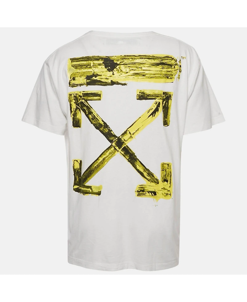Pre-Owned Off-White Men's White Arrow Paint Jersey Oversized T-Shirt