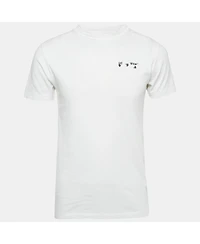 Pre-Owned Off-White Men's White Logo Embroidered Jersey T-Shirt