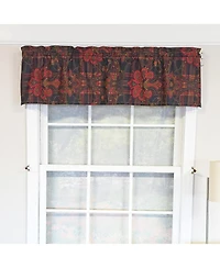 Rlf Home 100% Cotton High Quality Espadas Tailored Window Valance with 1.5" Rod Pocket 50" W X 12" L Burgundy